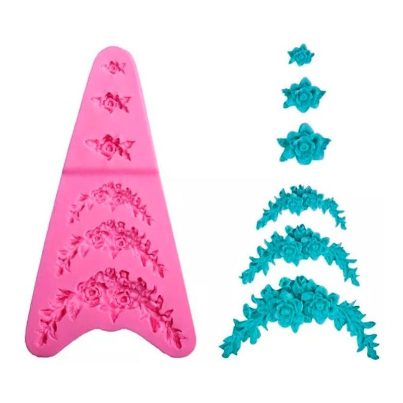 Molde De Silicona Molde Vallas Molde Fondant Vallas 6 Cavid Rosado Vallas 6 Cavid