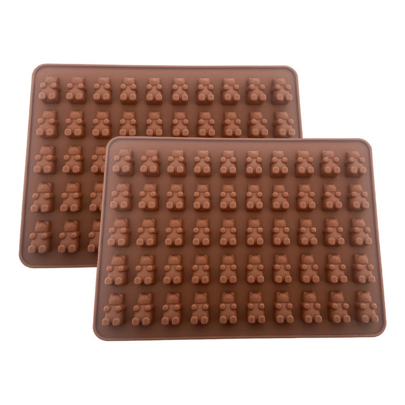 Pack X2 Molde De Silicona Ositos Moldes Silicona 50 Osito