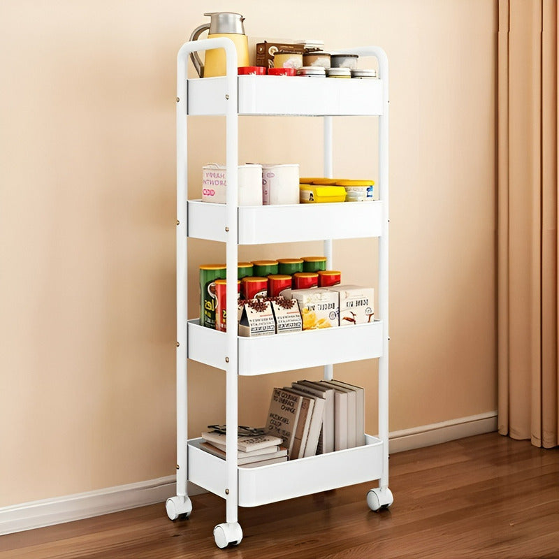 Carrito Organizador Metalico Organizador Para Cocina 4 Nivel Blanco