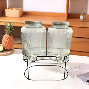 Dispensador Jugos Con Atril Dispensadores Dobles Jarras 5.5l