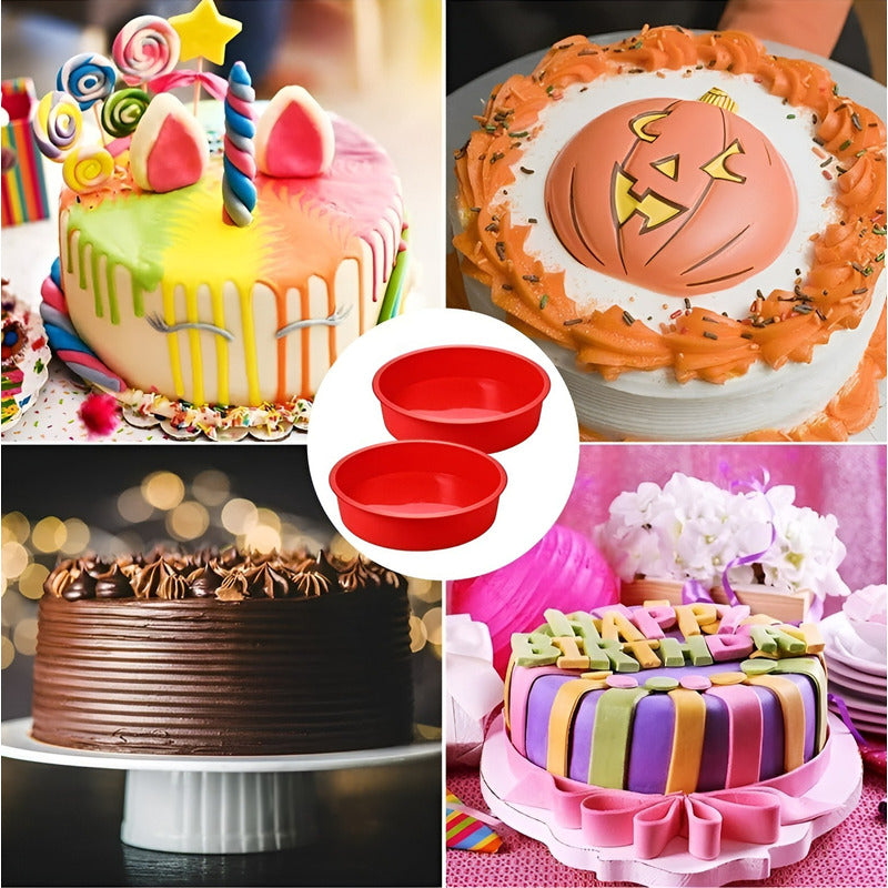 X2 Molde Silicona Molde De Torta Molde De Silicona Mini 20cm - Multicolor / Pequeño 20cm