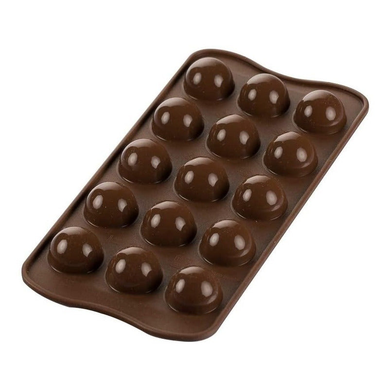 Moldes De Chocolate Moldes Chocolate Silicona 15 Esfera Marrón