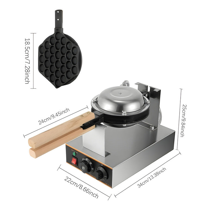 Maquina Para Waffles Wafleras Con Formas Waffle Burbuja Gris / Waflera Burbuja