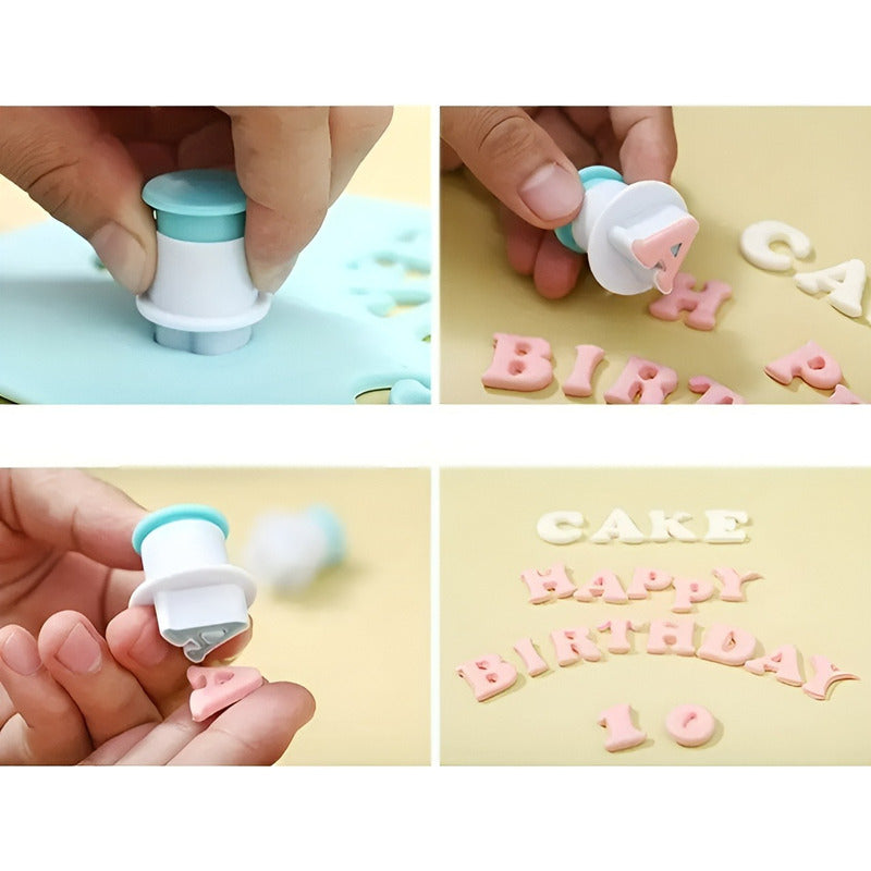 26 Cortador Fondant Letras Mayuscula Cortadores Con Expulsor