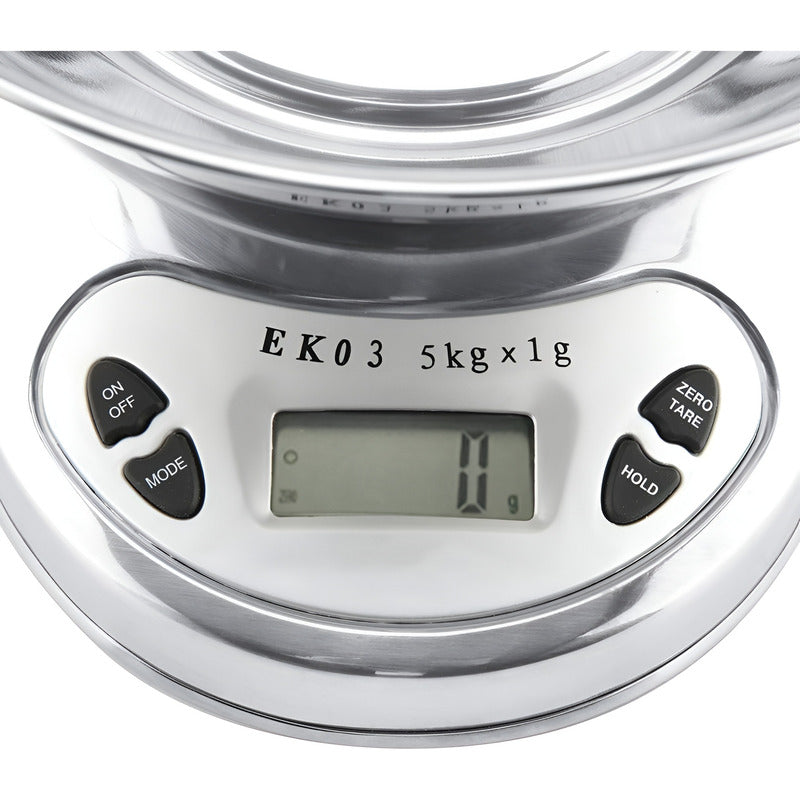 Pesa Gramera Pesa Digital Cocina Balanza Cocina 5kg/0.1g 5 G Gris / Balanza Redonda 5kgs