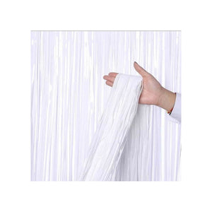 Guirnalda Cortina Metálicas Cortina De Cumpleaño Blanco 2x1m