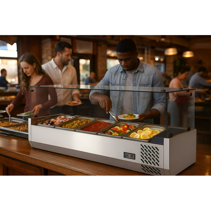 Bandeja Alimentos Para Restaurante Vitrinas Frias Sobremesa Plateado
