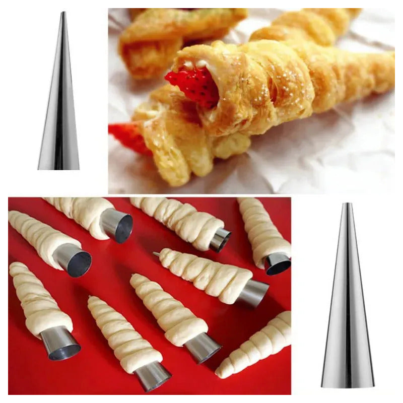 X120 Cono Molde Para Cannoli Cachito Croissant Pan Danes Molde Para Cachito Cachitos Rellenos Molde Conico Molde Para Croissant Pasteleriuscl Gris