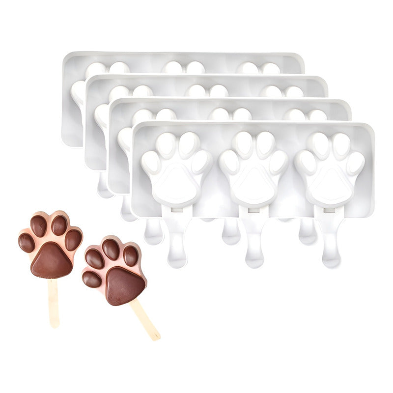 X4 Molde Helado Silicona Molde Helados Moldes Paleta Patitas