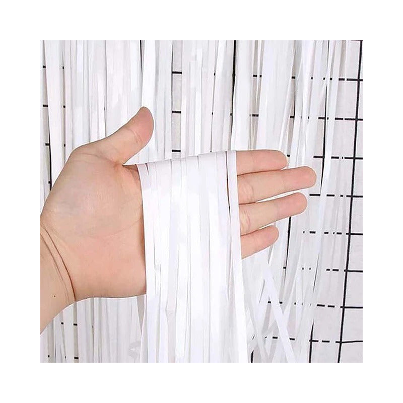 2 Cortinas Cumpleaños Guirnalda Cumpleaños Cortina Blanco 2m Blanco Rectangular