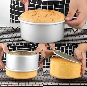 X2 Moldes De Aluminio Para Tortas Molde Desmontable 20cmx8cm Molde De Aluminio Para Bizcochos Molde De Aluminio Para Repostería Molde Para Pasteles Repostería Molde Para Queques Pasteleriuscl Plateado
