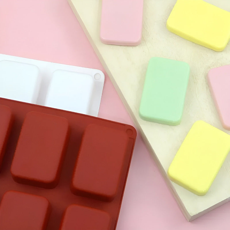 Molde Silicona Molde Jabon Artesanal Mole Barra 9cav Gris