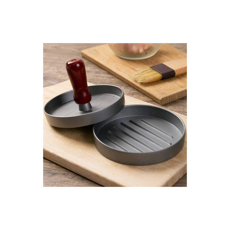 Prensa Para Hamburguesas Molde Antiadherente Asado Parrilla  Aluminio