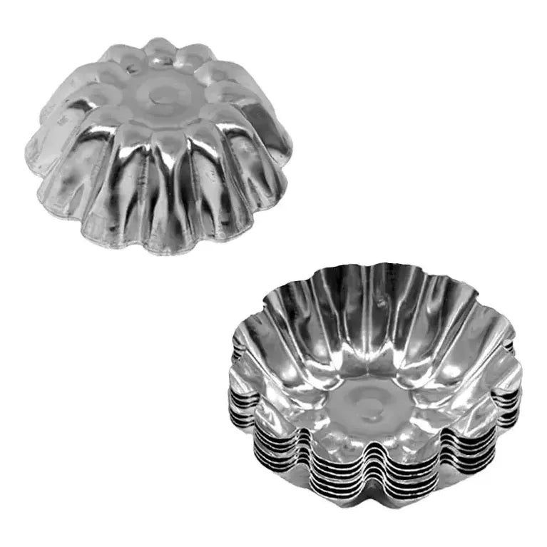 Pack X6 Molde Mini Tartaleta Moldes Tarta De Coctel Flor 5.5 Gris Claro