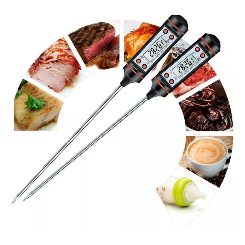 X2 Termometro De Cocina Termómetro Horno Termometro Digital  Negro