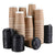 X200 Vasos Desechables Vaso Kraft Doble Pared C/tapa 12oz