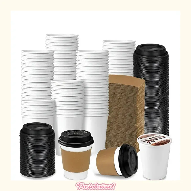 Vaso Cafe Kraft Vasos Polipapel Con Tapa Manga 8oz 50und Para Postre Coffe Desechable Termico Polipapel Vaso Con Tapa Kraft Vaso De Café Polipapel Vaso Desechable Polipapel Pasteleriuscl Blanco