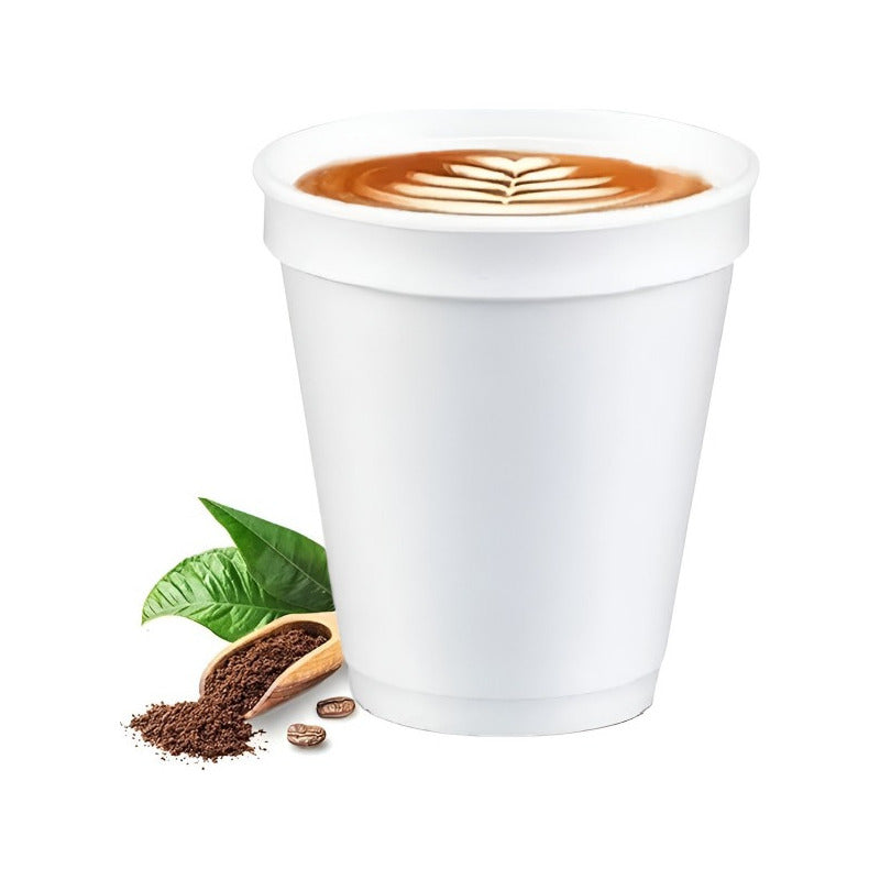 25 Vasos Desechables Plumavit Termico Vaso Cafe 10oz 296ml Blanco 8983