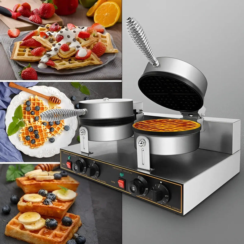 Waflera Doble Wuafleras Wafleras Con Formas Waffles Burbuja Maquina Para Hacer Waffles Maquina De Waffles Guaflera Electrica Antiadherente Wuaffle Burbuja Máquina Comercial De Wafles Pasteleriuscl