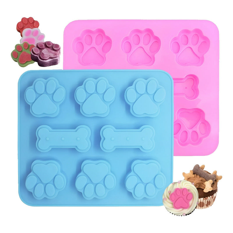 X2 Moldes Silicona Reposteria Molde Chocolate Mascota 8cavi Multicolor / Molde Mascotas 8cavid