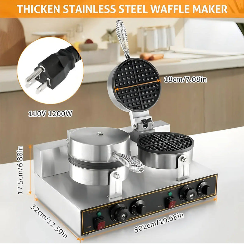 Waflera Doble Maquina Para Waffles Waflera Grande 2400w Wafleras Con Formas Waffle Maquina Para Hacer Waffles Maquina De Waffles Wuaflera Waflera Industrial Waflera Doble Maquina Waflera Pasteleriuscl