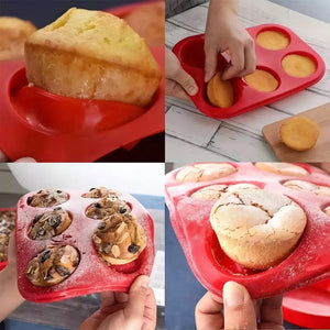 Pack X2 Moldes Silicona Multicolor 6 Cupcakes Pasteleria Pasteleriuscl