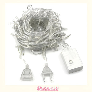 Set X4 Guirnalda De 100 Luces Led Cascadas Luces Exterior Amarillo