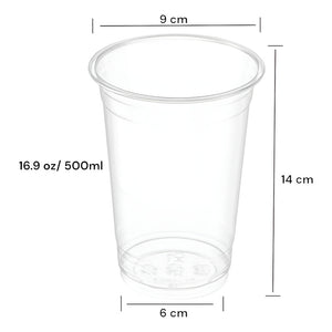 100 Vaso Plastico Desechable Vasos Transparentes 500ml