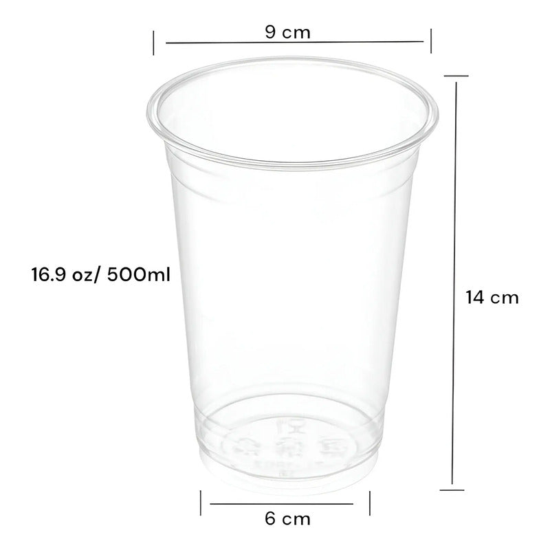 100 Vaso Plastico Desechable Vasos Transparentes 500ml Transparente 16.9 Oz 500ml