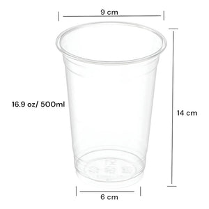 100 Vaso Plastico Desechable Vasos Transparentes 500ml Transparente 16.9 Oz 500ml
