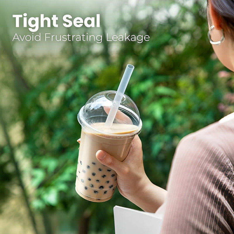 50 Vaso Desechable Plasticos Vaso Tapa Domo Con Hoyo 500ml Transparente