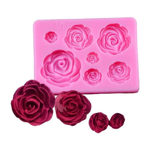 Molde De Silicona Molde Rosas Molde Fondant Rosas 7 Cavid Rosa
