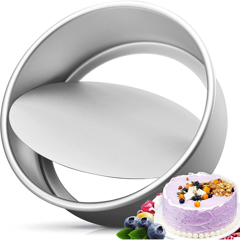 Molde De Aluminio Para Torta Molde Desmontable Molde 28x10cm Gris Desmontable Aluminio 28x10cm