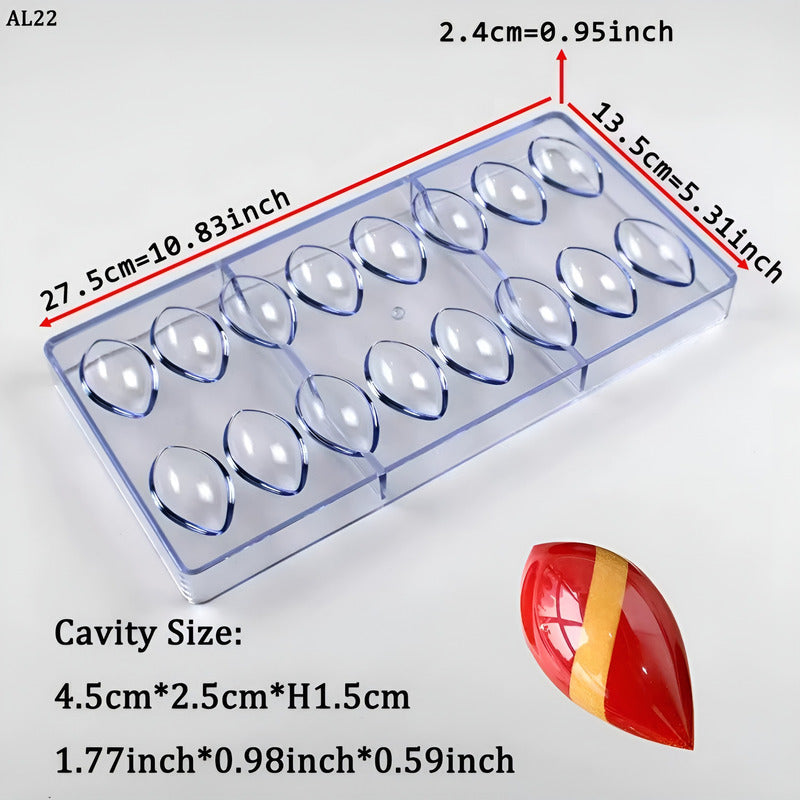 Pack X4 Moldes Para Bombones Molde Para Chocolate Ovalados Transparente / Molde Ovalado 16cavid