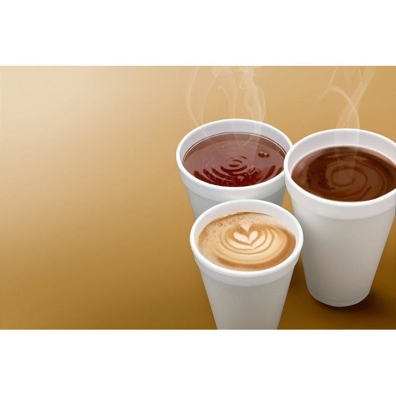 50 Vasos Desechables Plumavit Termico Vaso Cafe 8oz 240ml Blanco 240