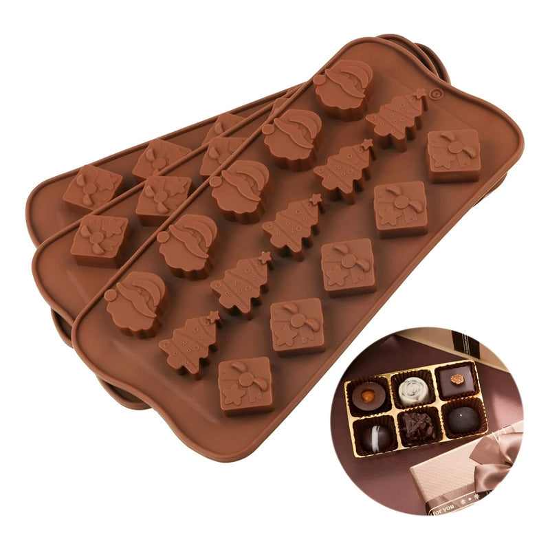 Moldes De Chocolate Molde De Silicona Molde De Navidad  Marrón
