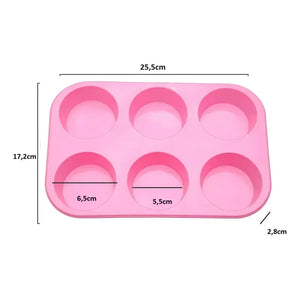 Pack X2 Moldes Silicona Multicolor 6 Cupcakes Pasteleria Pasteleriuscl