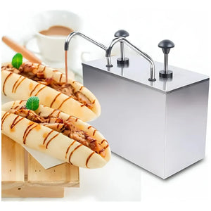 Dispensador De Salsa Comercial Dispensador Salsa Doble 4l Plateado / Dispensador Bomba Doble