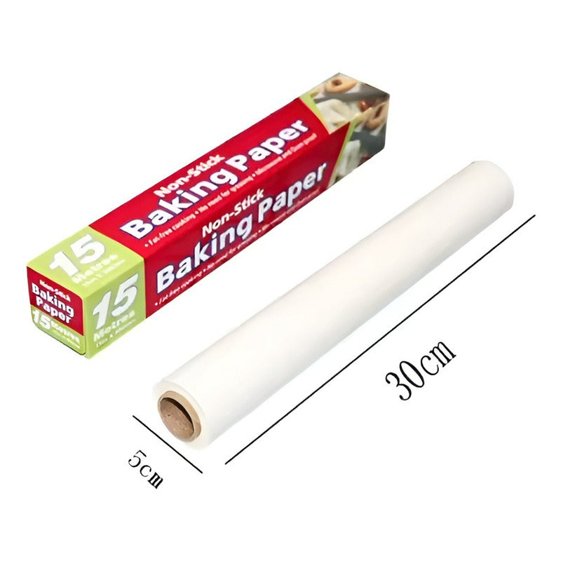 Rollo Papel Mantequilla Papel Mantequilla Cocina Papel 15mts - - Papel Para Hornear 15mts