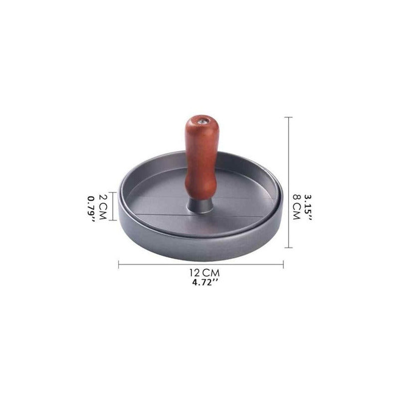 Prensa Para Hamburguesas Molde Antiadherente Asado Parrilla  Aluminio