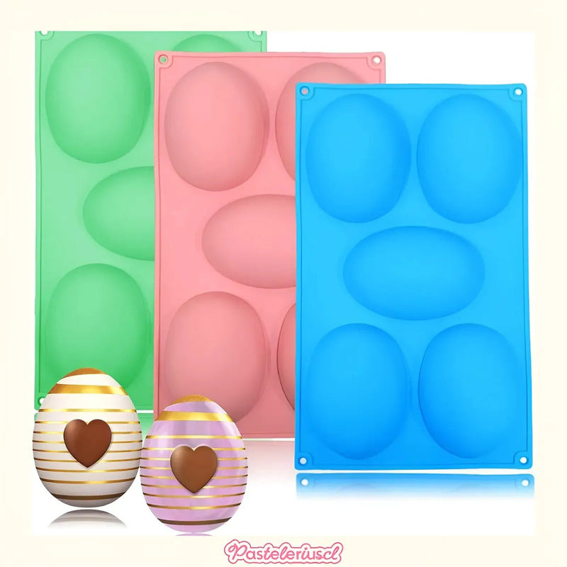 Molde Huevos Grandes Para Rellenar Moldes Chocolates Pascua 5cav Molde De Silicona De Grado Alimenticio En Forma De... Multicolor