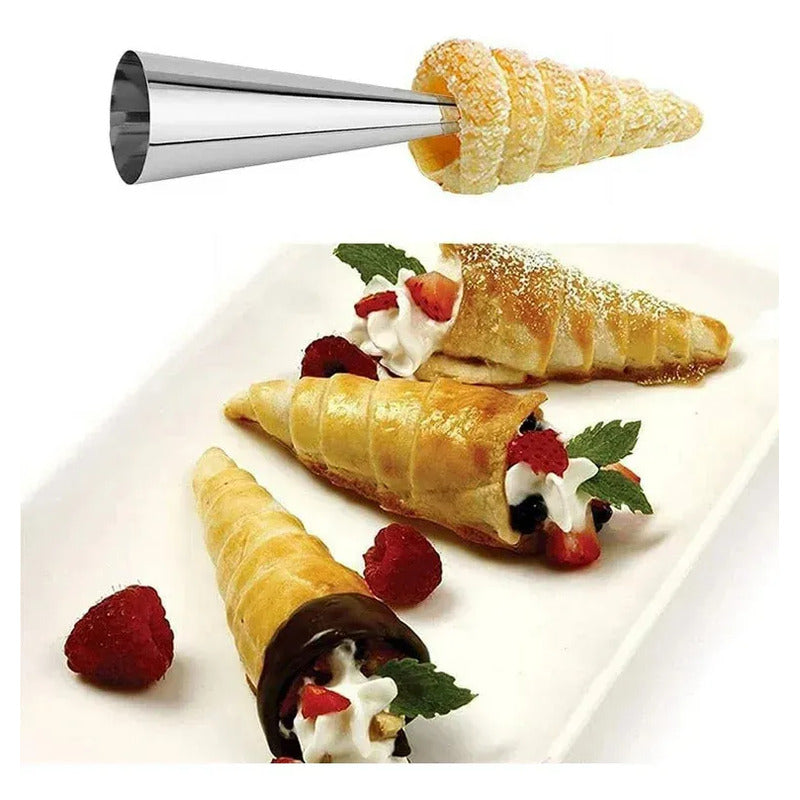 X120 Cono Molde Para Cannoli Cachito Croissant Pan Danes Molde Para Cachito Cachitos Rellenos Molde Conico Molde Para Croissant Pasteleriuscl Gris