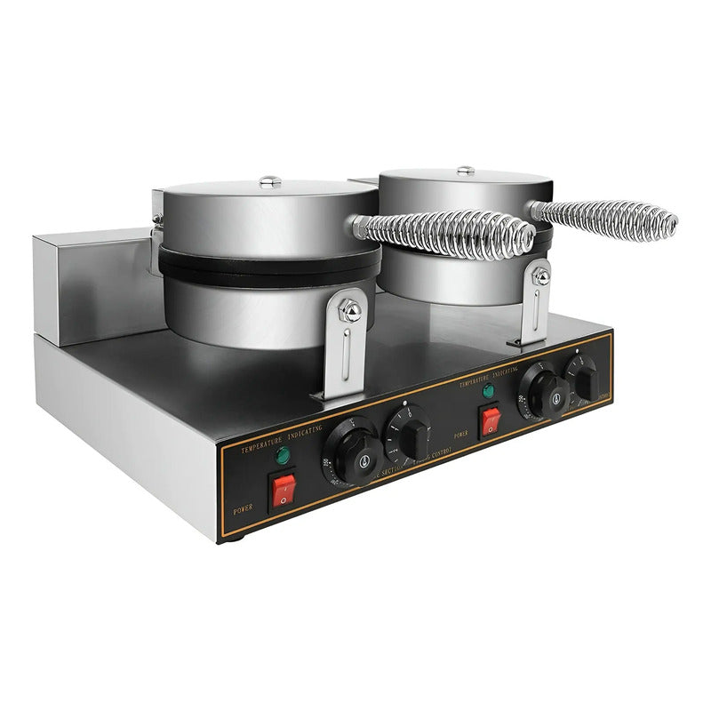 Waflera Doble Maquina Para Waffles Waflera Grande 2400w Gris Claro