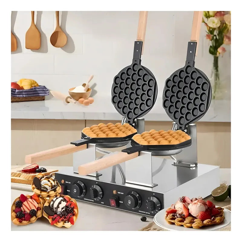 Waflera Doble Wuafleras Wafleras Con Formas Waffles Burbuja Maquina Para Hacer Waffles Maquina De Waffles Guaflera Electrica Antiadherente Wuaffle Burbuja Máquina Comercial De Wafles Pasteleriuscl