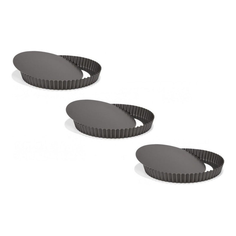 Pack X3 Molde Desmontable Moldes Desmontables Moldes 24cm Gris