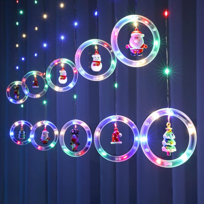 Cascada Guirnaldas Navidad Luces Guirnalda Luces Navideñas  Multicolor