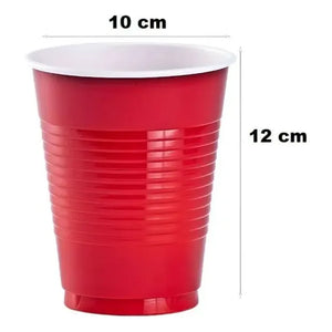 100 Vasos Plasticos Vaso Desechable Vasos Descartables Grande Vasos Plásticos Bicolor Vaso De Fiesta Vaso Americano Vasos Plasticos Rojos De Fiesta 450ml Pasteleriuscl Rojo