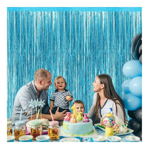 Guirnalda Papel Metalizado Azul Claro 2m Pastelería Cl Decoracion Fiesta