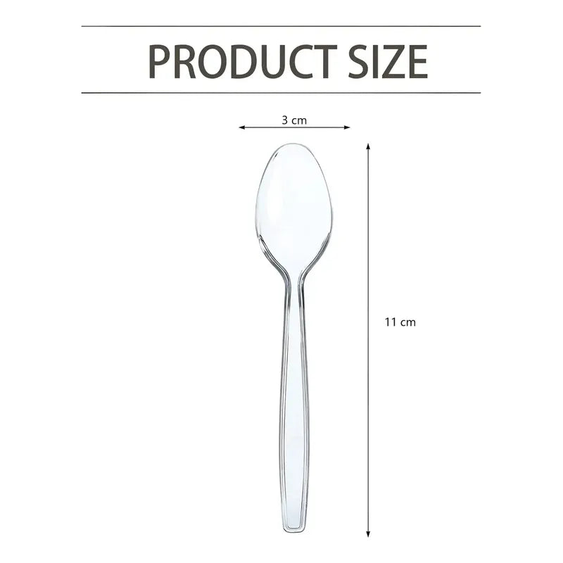 Pack De 200 Mini Cucharas De Plástico Pasteleriuscl Transparentes Para Postre Y Helado