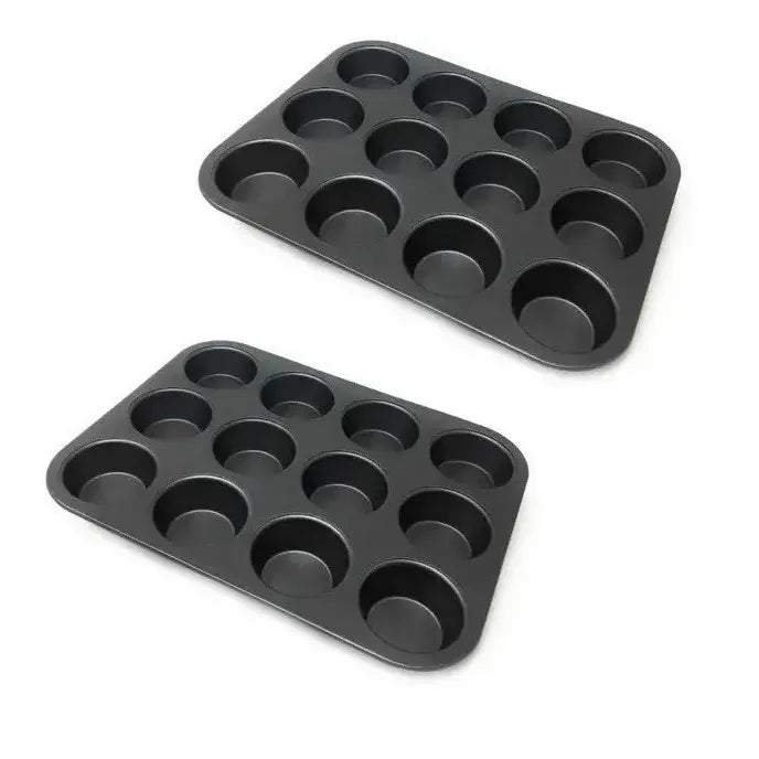 Pack X2 Moldes 12 Cupcakes Molde Cupcake Molde Muffin Gris Gris Claro